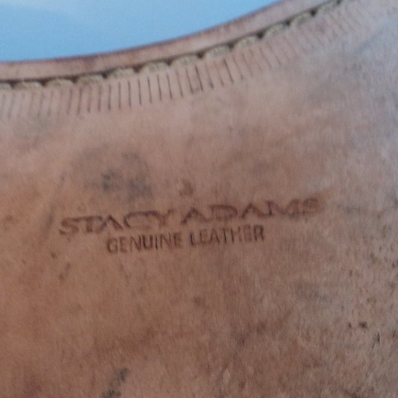 Stacy Adams Men's 12M Shoes Brown Leather Lace Up Dress Croc Oxford Square Toe - Picture 12 of 14